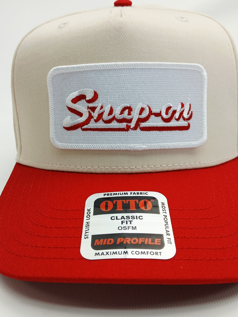 OTTO Snap-on Beige and Red Trucker Hat